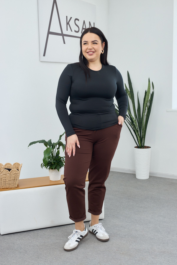 Штани 26.1530 с б Трикотаж двухнитка, колір Темний шоколад, 54(4XL), 56(5XL), 58(6XL)