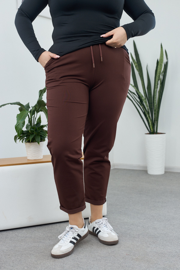 Штани 26.1530 с б Трикотаж двухнитка, колір Темний шоколад, 54(4XL), 56(5XL), 58(6XL)