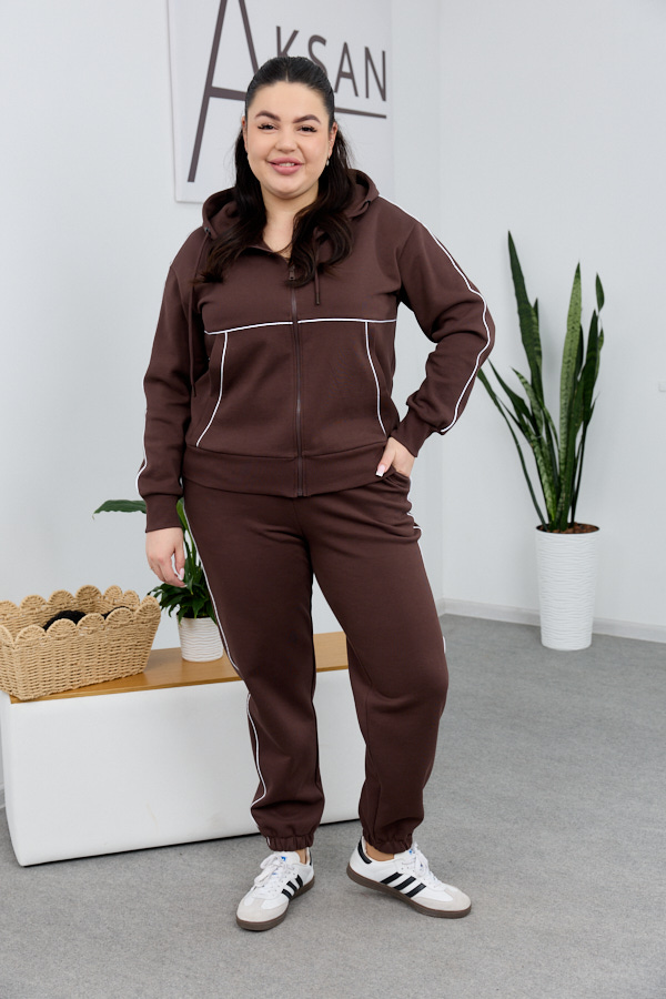 Костюм 26.2727 б Костюмна лакоста, колір Темний шоколад, 48(XL), 50(ХХL), 52(3XL)