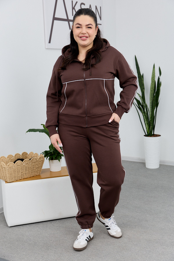Костюм 26.2727 б Костюмна лакоста, колір Темний шоколад, 48(XL), 50(ХХL), 52(3XL)