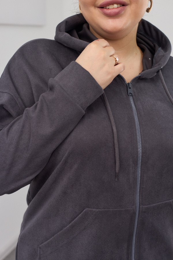 Костюм 26.1417 б Замш тонкий, колір Графіт, 48(XL), 50(ХХL), 52(3XL)