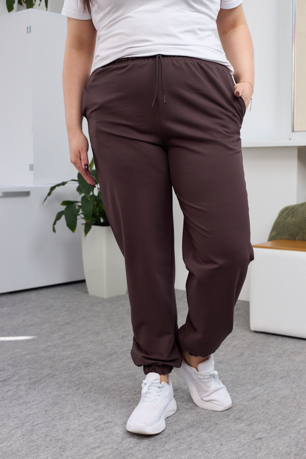 Штани 26.2730 б Трикотаж двухнитка, колір Темний шоколад, 48(XL), 50(ХХL), 52(3XL)