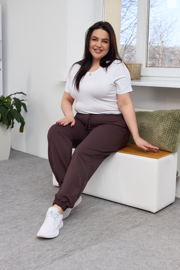 Штани 26.2730 б Трикотаж двухнитка, колір Темний шоколад, 48(XL), 50(ХХL), 52(3XL)