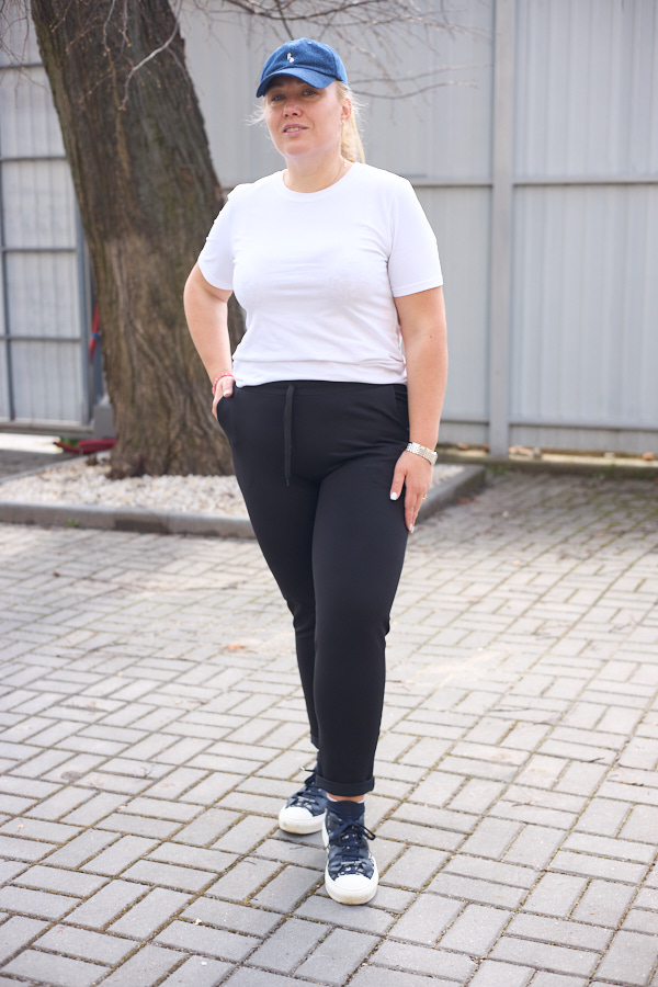 Штани 26.1530 б Трикотаж двухнитка, колір Чорний, 50(ХХL), 52(3XL), 54(4XL)