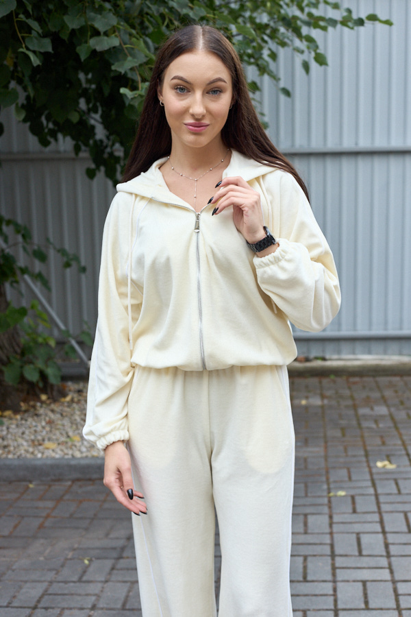Костюм 26.3001 н Велюр котон, колір Ніжно лимонний , 40(XS), 42(S), 44(М)